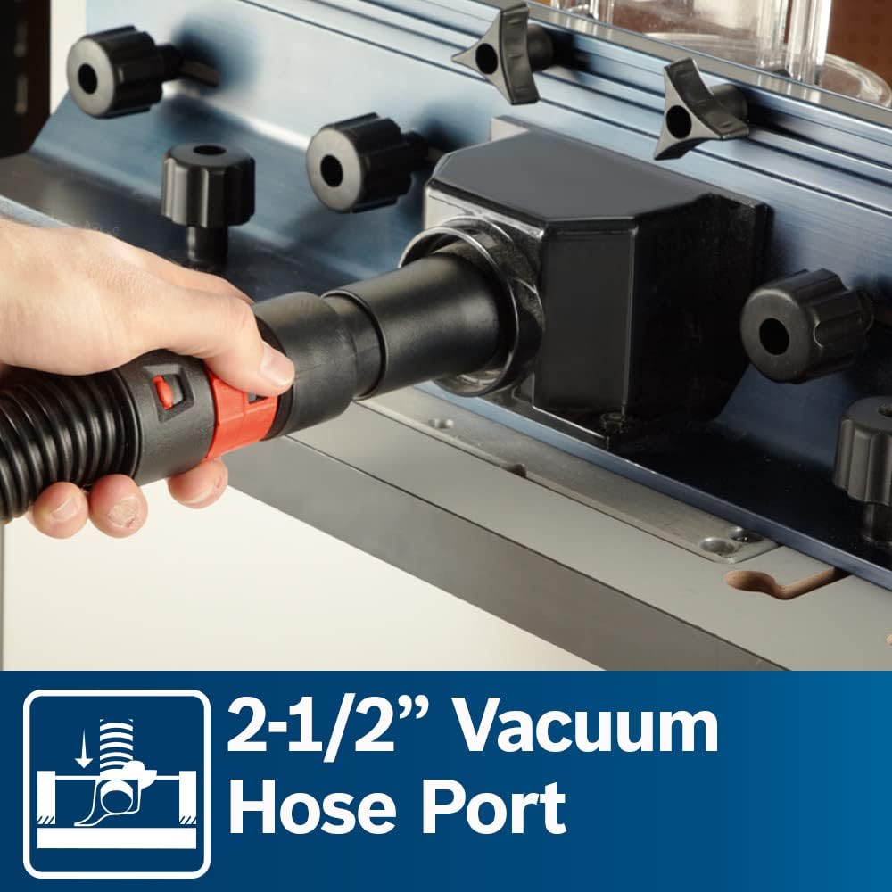 BOSCH RA1171 25-1/2 in. x 15-7/8 in. Benchtop Laminated MDF Top Cabinet Style Router Table with 2 Dust Collection Ports