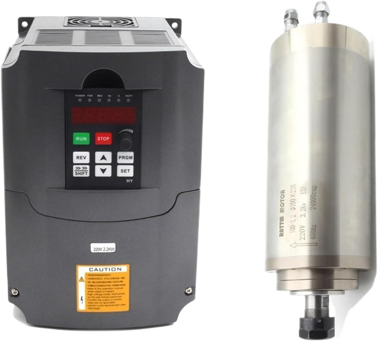 【Waterproof】 3KW ER20 13A CNC Water Cooled Spindle Motor for Woodworking Router Engraving Milling Machine 220V 380V(with Hy Vfd,220V)