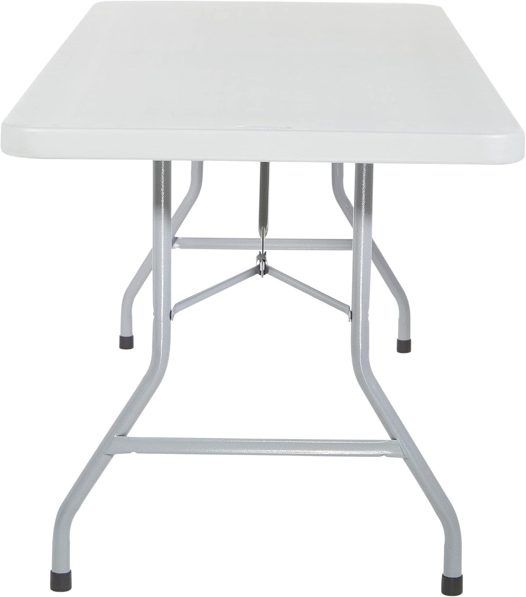 Office Star Resin Multipurpose Rectangle Folding Table for Indoor or Outdoor Use, 6 Feet Light Gray