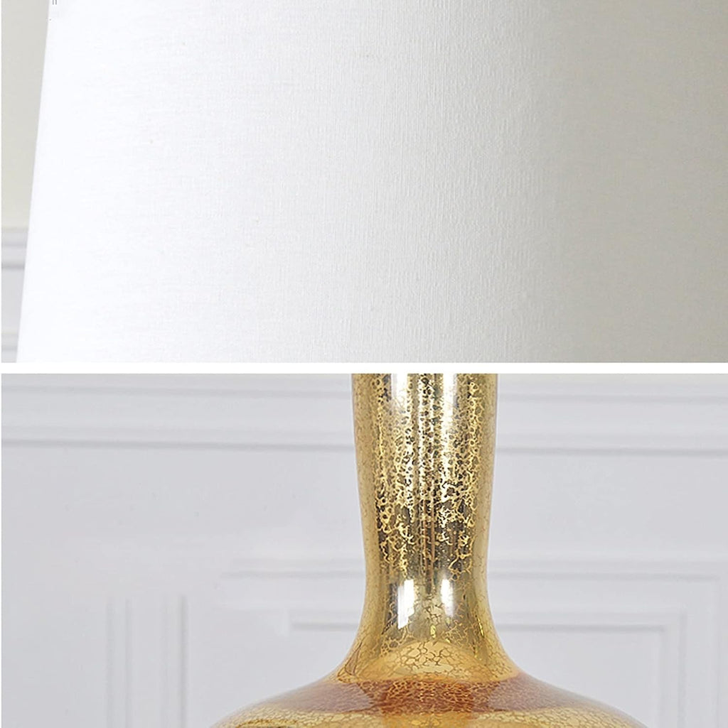 LED Desk Lamp Modern Table Lamps Glass Bedside Table Lamps with Fabric Lampshade Luxurious Nightstand Lamps for Home Office Cafe Study Table Lamp, 25'H Table Lamp Reading Lamp ( Color : Silver )