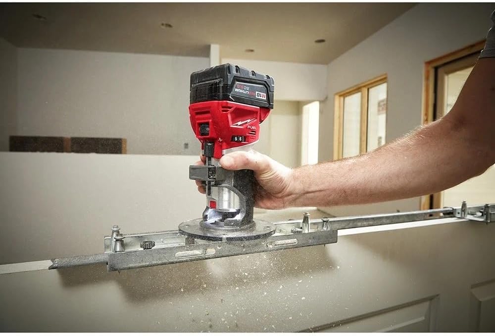 2723-20 Brushless Router for Milwaukee M18 FUEL 18V Cordless Fixed Base Compact Router Length 4.79in Width 3.23in Height 6.86in - Red/Black