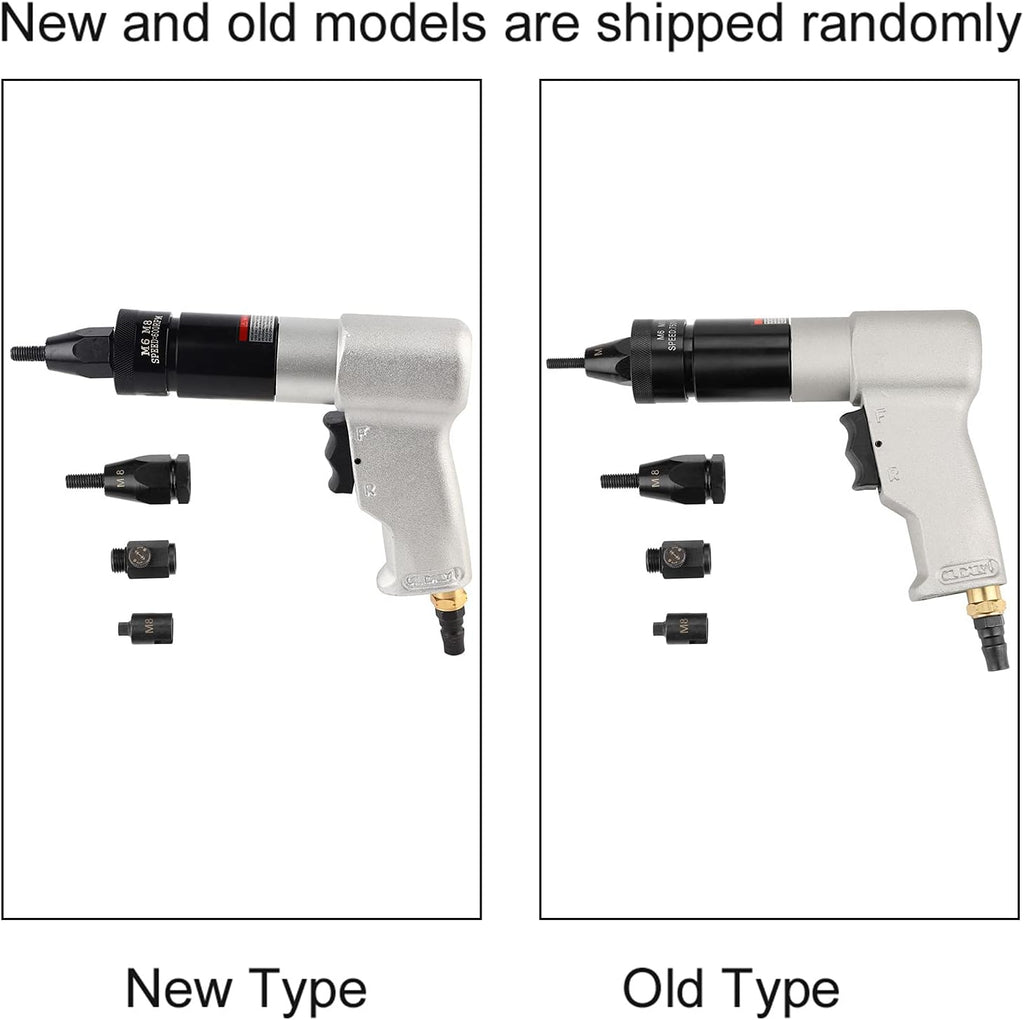 Air Rivet Gun, Metal 1/4 Inlet Port Pneumatic Riveting Gun Pull Nut Automatic Air Riveter Nut Gun Tool 220x180mm (M6/M8 KP-7322)