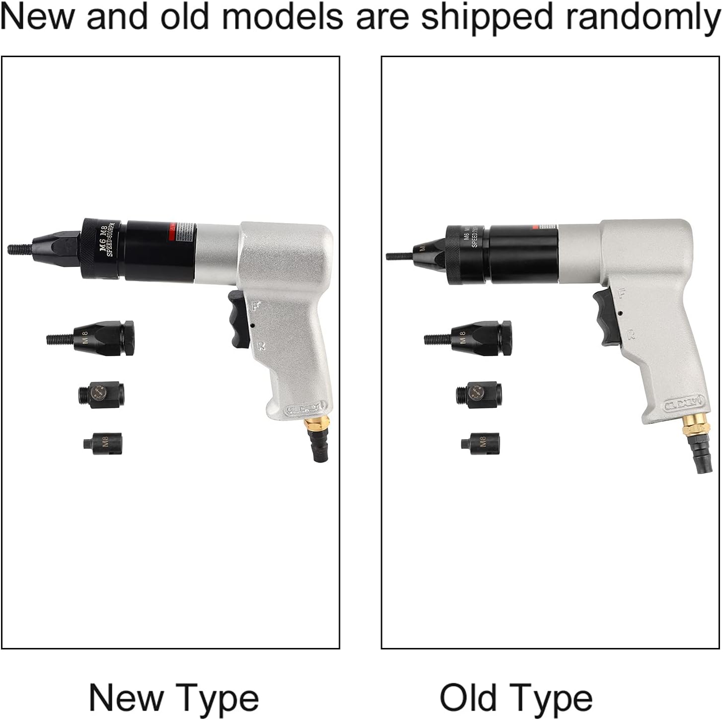 Air Rivet Gun, Metal 1/4 Inlet Port Pneumatic Riveting Gun Pull Nut Automatic Air Riveter Nut Gun Tool 220x180mm (M6/M8 KP-7322)