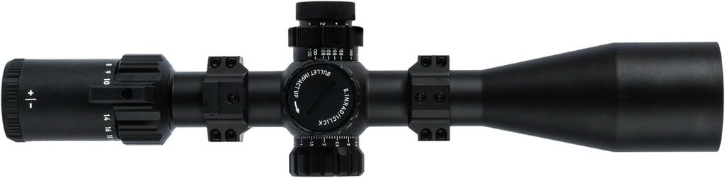 Monstrum Beast 6-24x50 FFP Rifle Scope | Featuring ED Glass, Adjustable Objective, Precision Turrets with Zero Stop, Daylight Bright Reticle, and Anti-Cant Scope Rings
