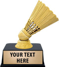 Crown Awards Badminton Trophies with Custom Engraving, 6' Personalized Badminton Shuttlecock Trophy On Black Base Prime