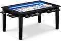 Haddockway Board Game Table with Adjustable Led Lights, 53.7in x 30.7in Play Area Removable Table Top Dining/Gaming Table with Charge Station, Play Mat, 6 Cup Holders & Trays (Black)