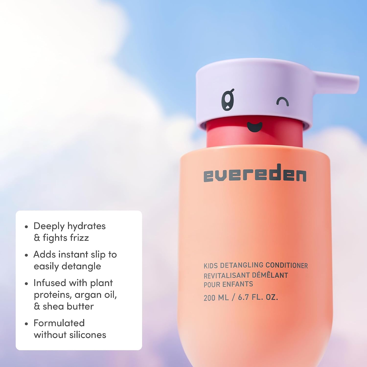 Evereden Kids Conditioner Detangler, 6.7 fl oz. | Children's Haircare | Non-toxic Conditioning for Silky Smooth Hair (Pack of 4)