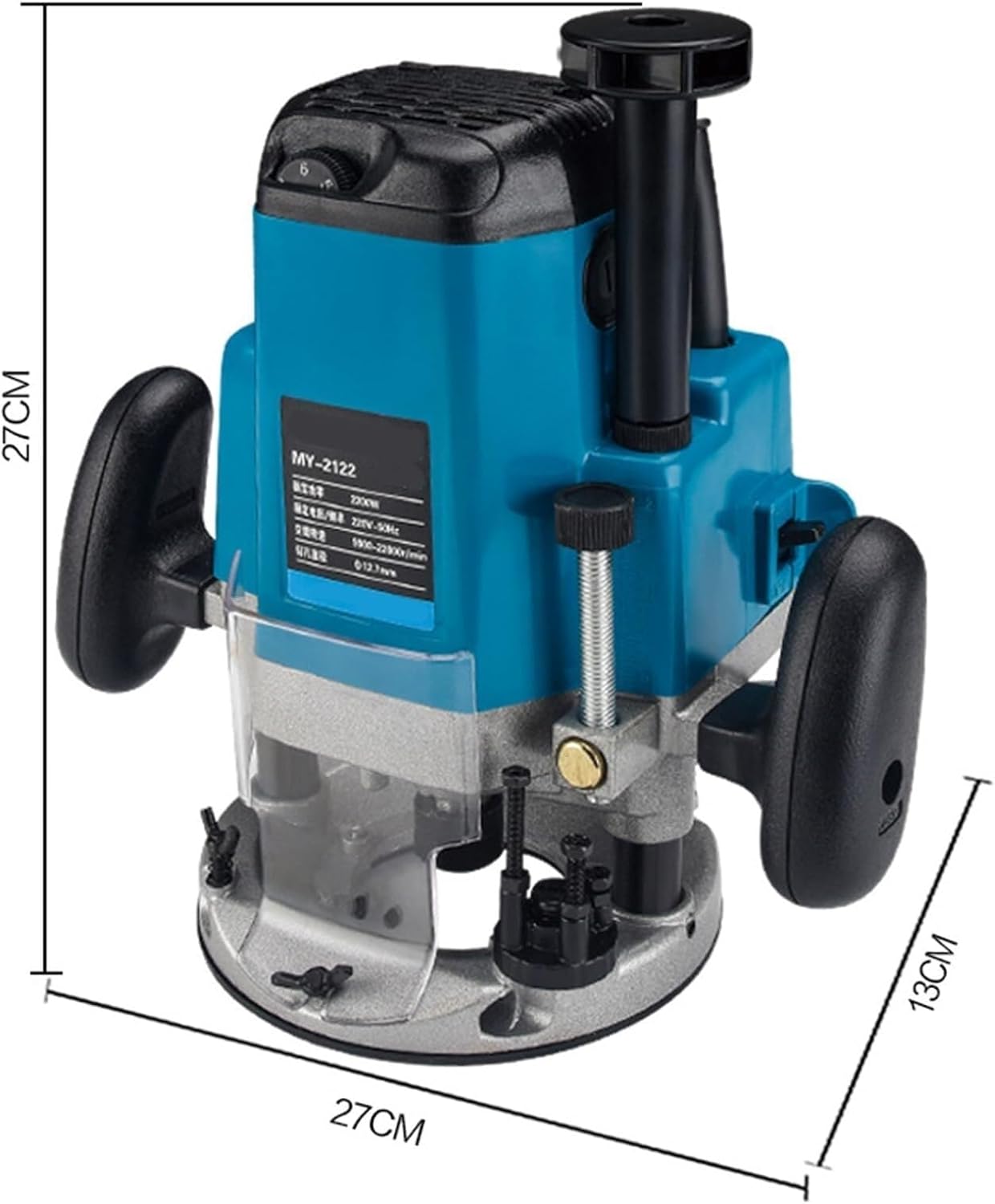 2200W Cordless Compact Router, 6-Speed Adjustment, Depth adjustment gear, Wood Milling Cutter Pruning Machine, with 15 Milling Cutter, Precision Scale, for Wood Working Slotting, Trimming, Carving