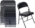 Karl home 10 Pack Black Folding Chairs with Padded Seats for Outdoor & Indoor, Portable Stackable Commercial Seat with Steel Frame for Events Office Wedding Party, 330lbs Capacity