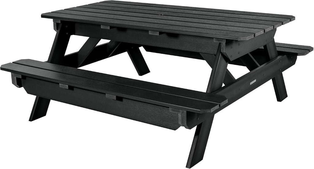 Highwood Hometown Picnic Table, 6 Foot, Black