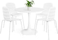 Mid Century Modern Round Dining Table Set for 4 with Chairs in Dining Room, Small Kitchen, Office, Cafe, Restaurants