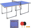 Foldable Ping Pong Table Portable 4.5FT/6FT/9FT Indoor MDF Table Tennis Table Multi-Purpose Family Game Table with Net, 2 Paddles and 3 Balls for Kid Teenager Adult