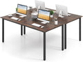 Giantex 6 FT Conference Table for 8-10 People, Modern 71' L x 35.5' W Large Meeting Table with Metal Frames, Rectangle Conference Room Table with Cable Grommet for Office, Boardroom, Rustic Brown