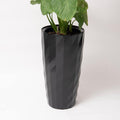 XBrand 30' H Black Plastic Self Watering Indoor Outdoor Diamond Look Round Planter Pot, Tall Decorative Gardening Pot, Home Décor Accent