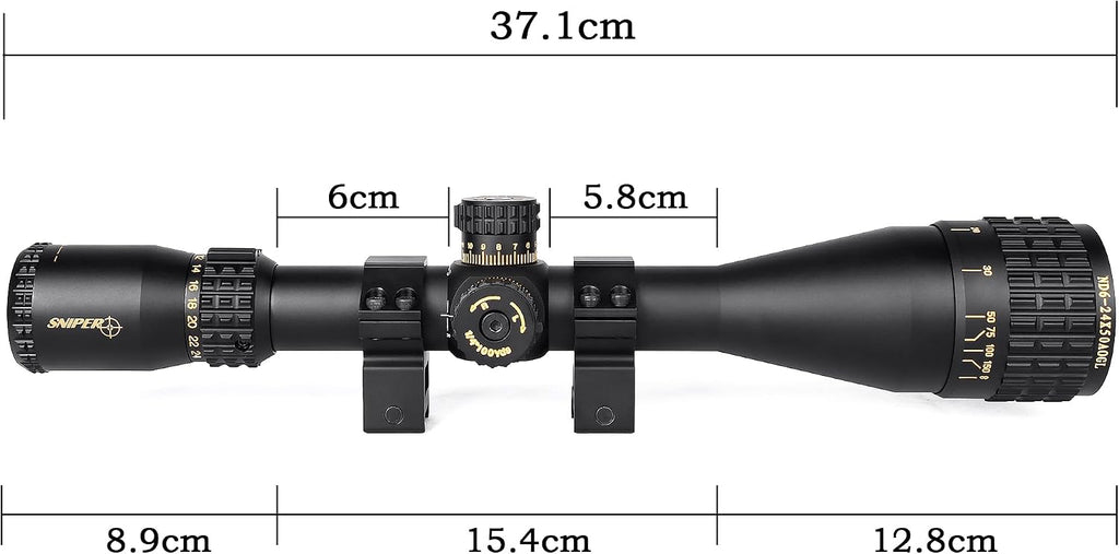 Rifle Scope 6-24x50 / 4-16x50 Red/Green/Blue llluminate Reticle AO Hunting Scope