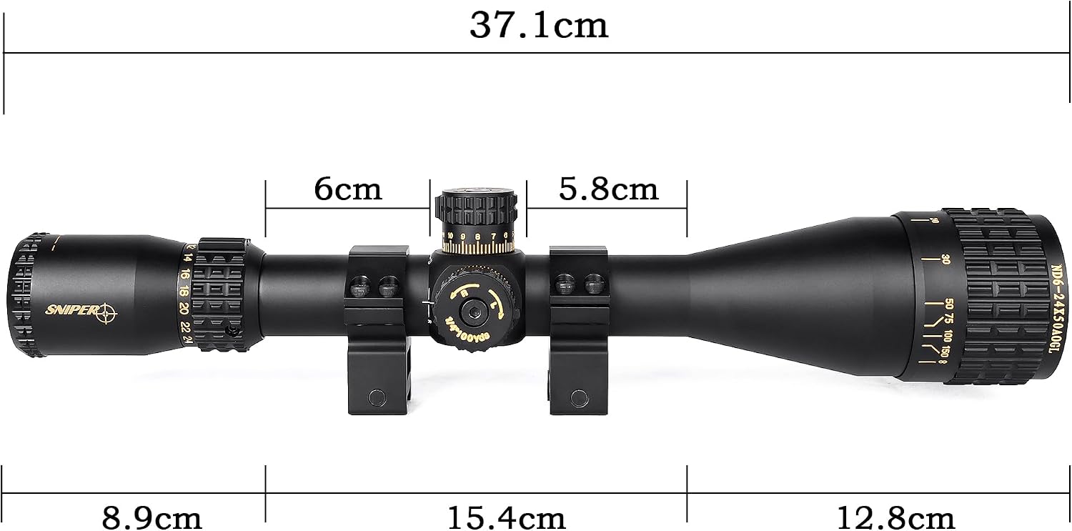 Rifle Scope 6-24x50 / 4-16x50 Red/Green/Blue llluminate Reticle AO Hunting Scope