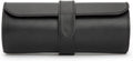 WOLF Heritage Watch Roll, Blake Black/Grey - Holds Up to Three Watches - Vegan Leather, Ultra-Suede Lining, Snap Closure - Includes Two Watch Guards