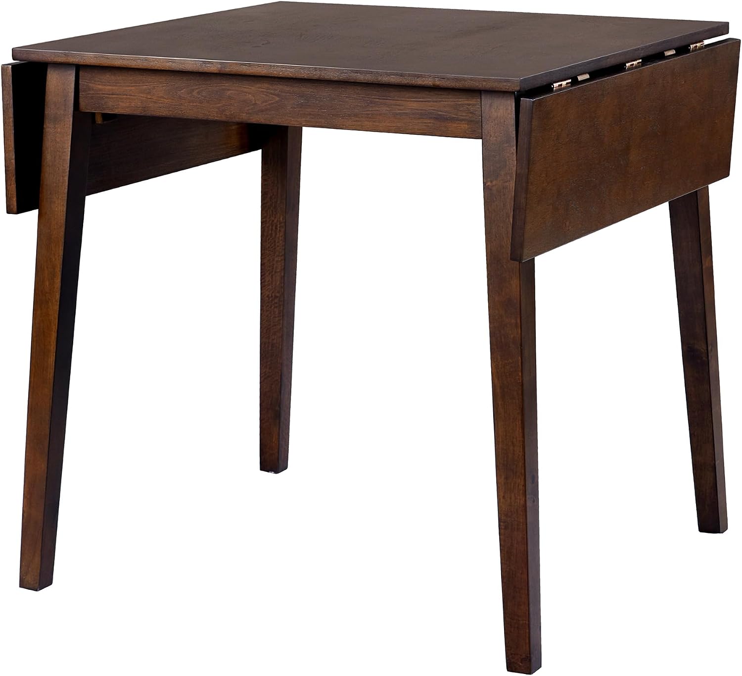 LUMISOL 3 Piece Drop Leaf Dining Table Set with 2 Chairs, Solid Wood Extensible Counter Height Bar Table Set for Small Places, Brown