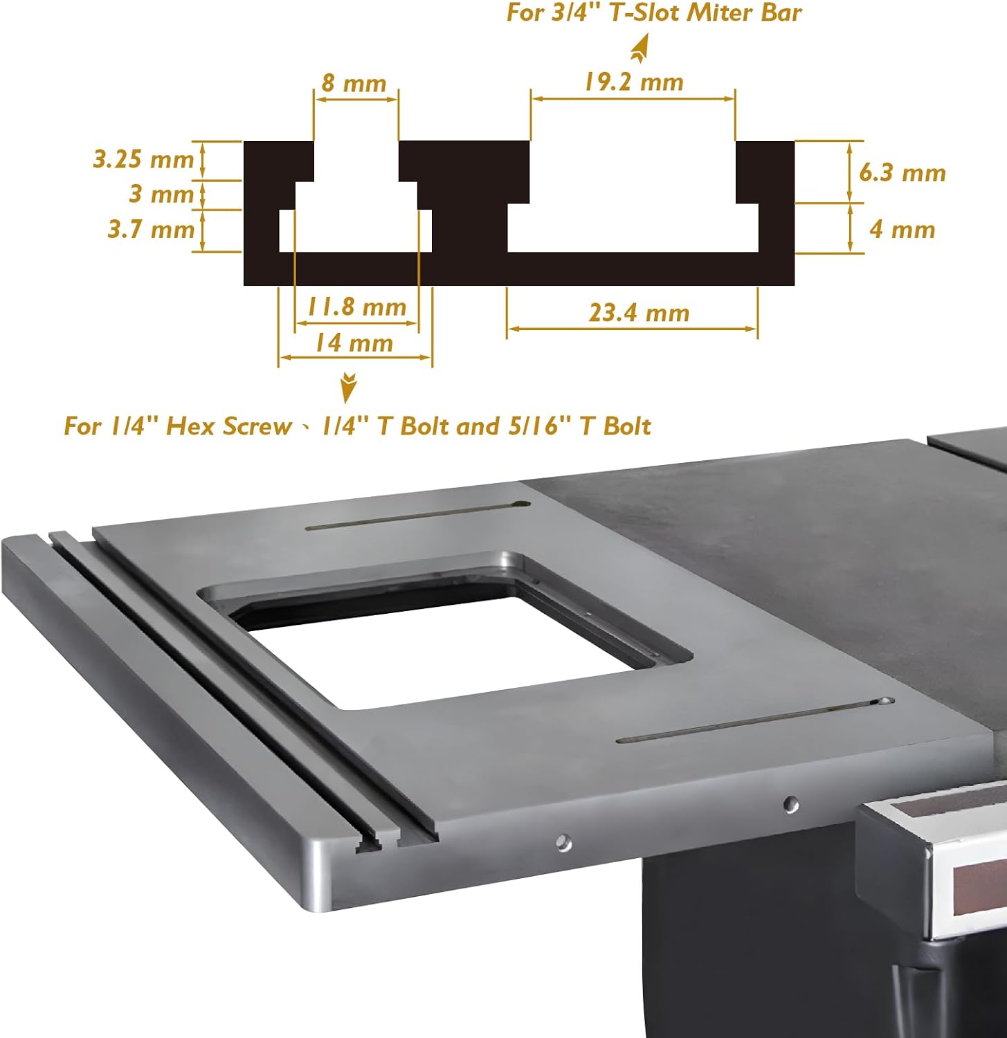 O'SKOOL 27' x 16' Cast Iron Router Table Extension Wing, RTS015