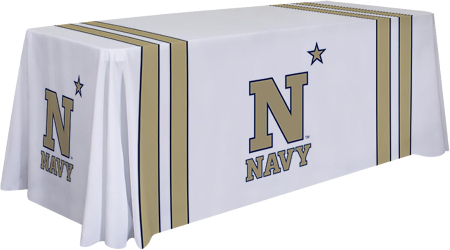 Victory Corps Navy Midshipmen College Sports Printed Table Throw - NCAA Licensed - Polyester - School Tablecloth (Navy Blue, Gold) (6' Draped)