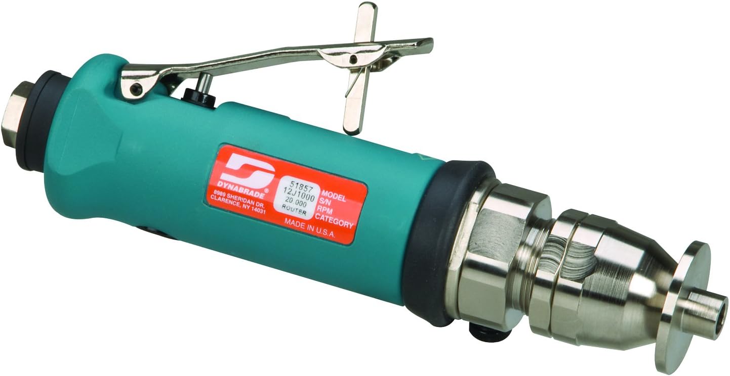 Dynabrade 51857 .7 hp Trim Router (Complete), 20000 rpm, Rear Exhaust, 1/4' Collet, Governor-Controlled
