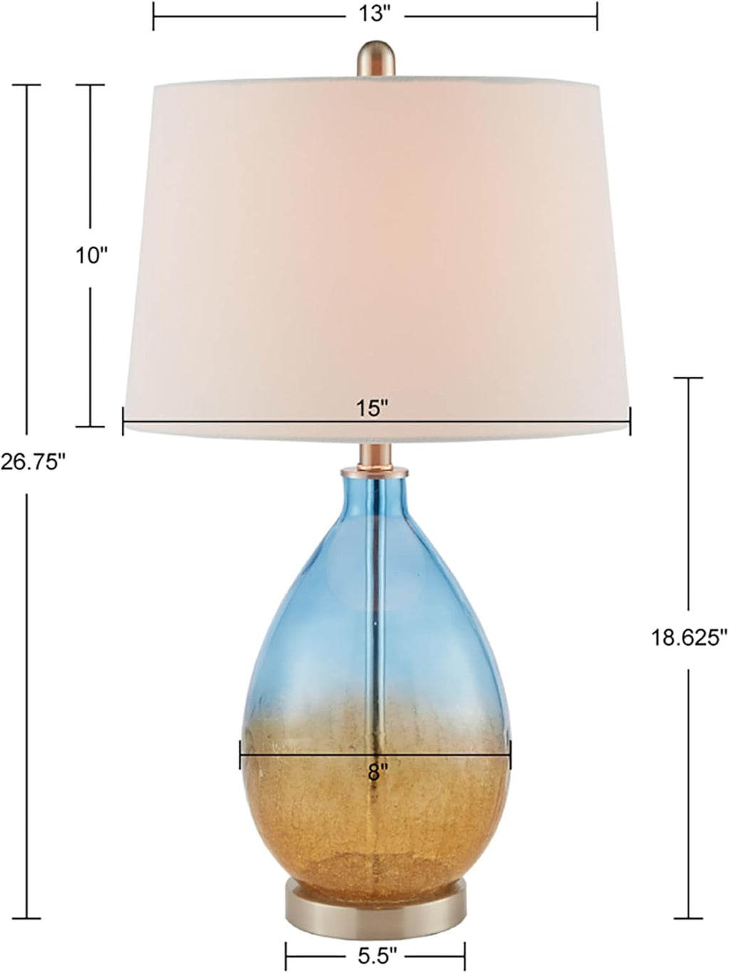 510 DESIGN Cortina Table Lamp Set of 2 with Blue Finish 5DS153-0031