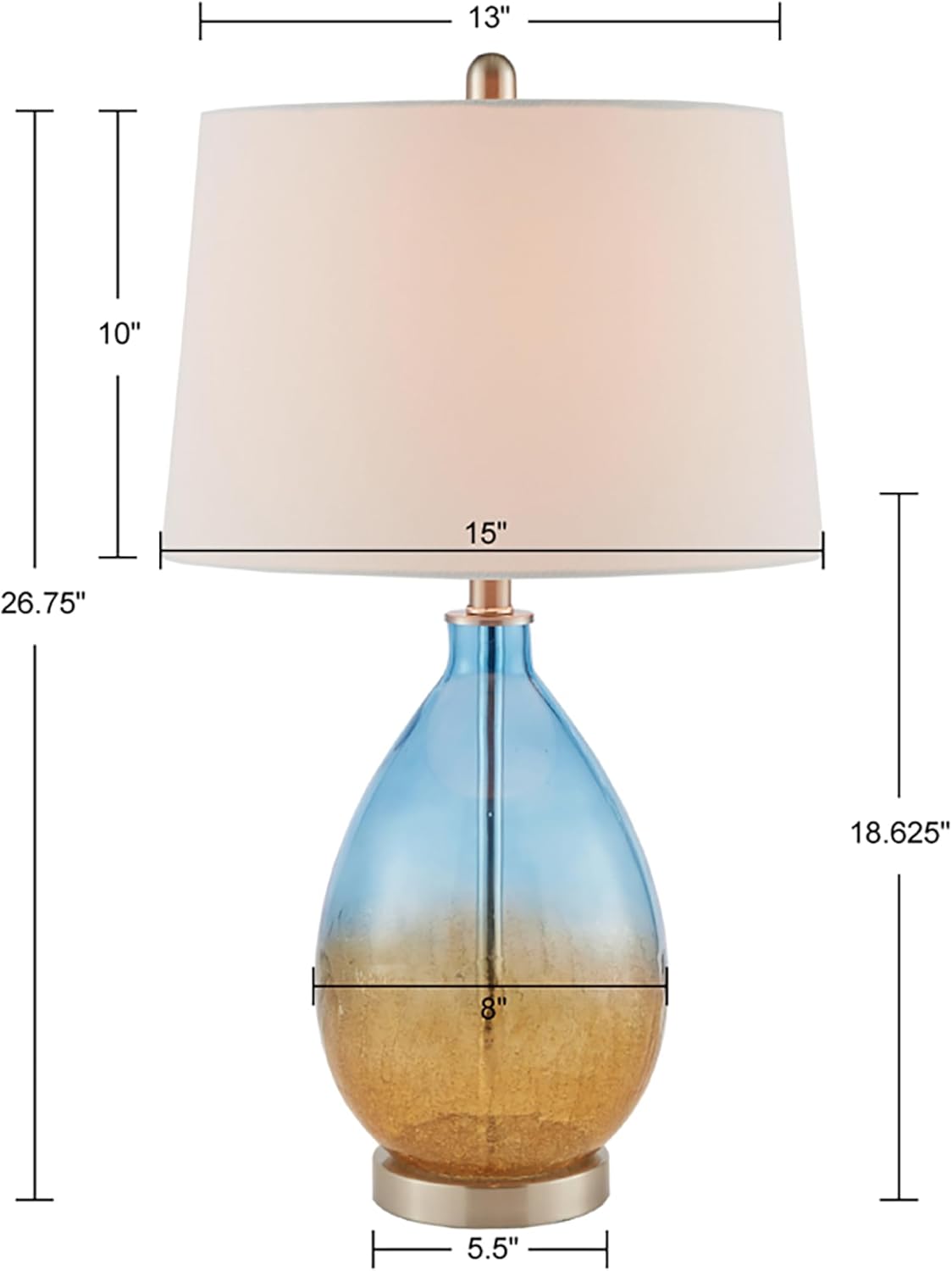 510 DESIGN Cortina Table Lamp Set of 2 with Blue Finish 5DS153-0031