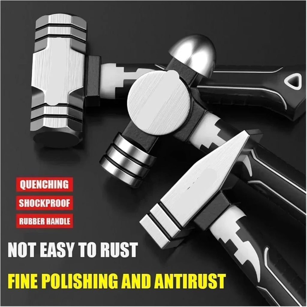 Heavy Duty Short Handle Octagonal Hammer High Carbon Steel Hand Tool Nail Hammer for Carpenter Woodworking(B)