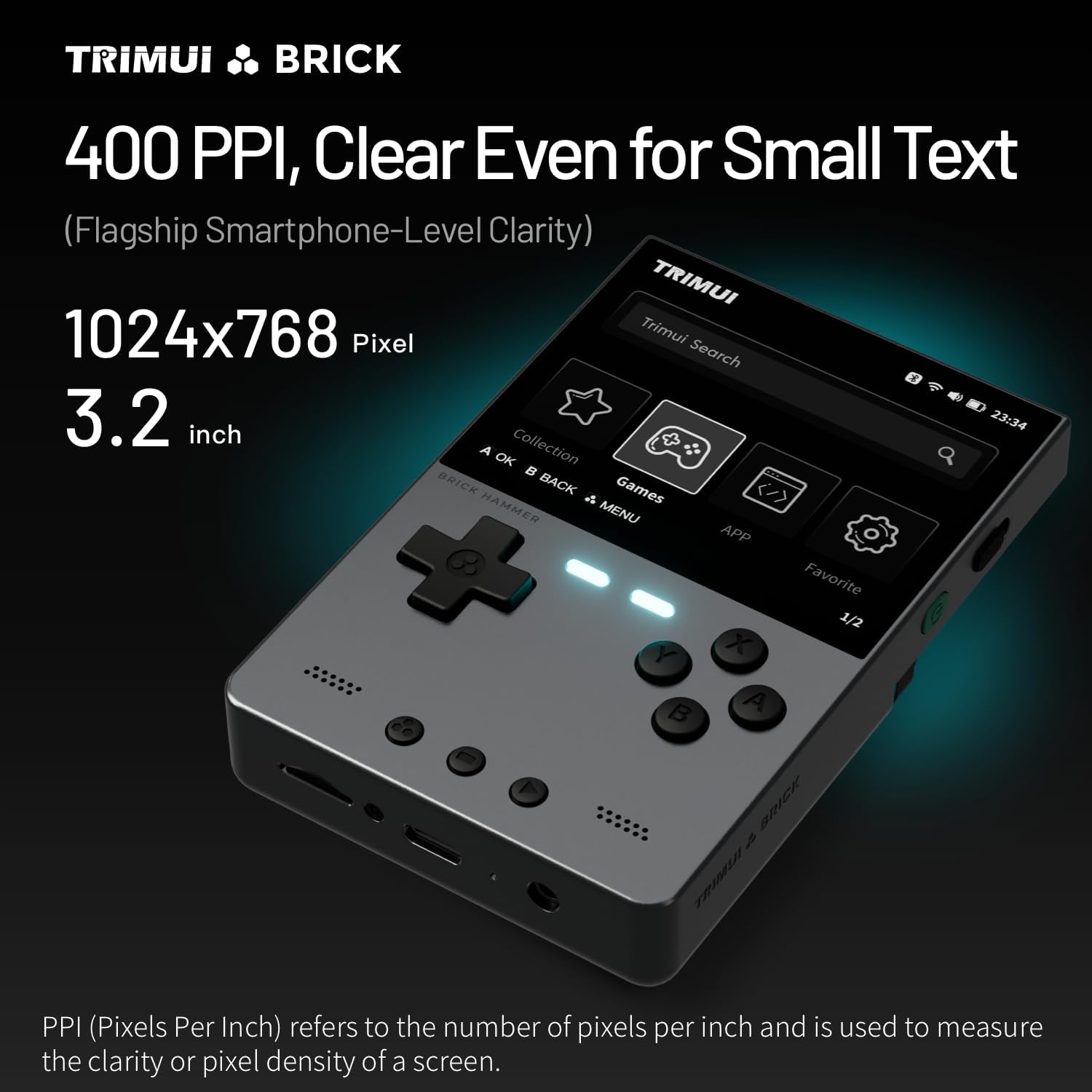 Trimui Brick Hammer Metal Body Handheld Game Console Retro Gaming Handheld 3000mah Battery Allwinner A133p 3.2' IPS RGB Lighting Vibration Pink
