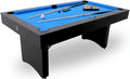 Freetime Fun 6 FT Pool Table, No Assembly, Portable, Includes Billiard Tables Accessories- 2 Pool Cues, Set of Balls, Triangle, Pool Table Brush, Chalk