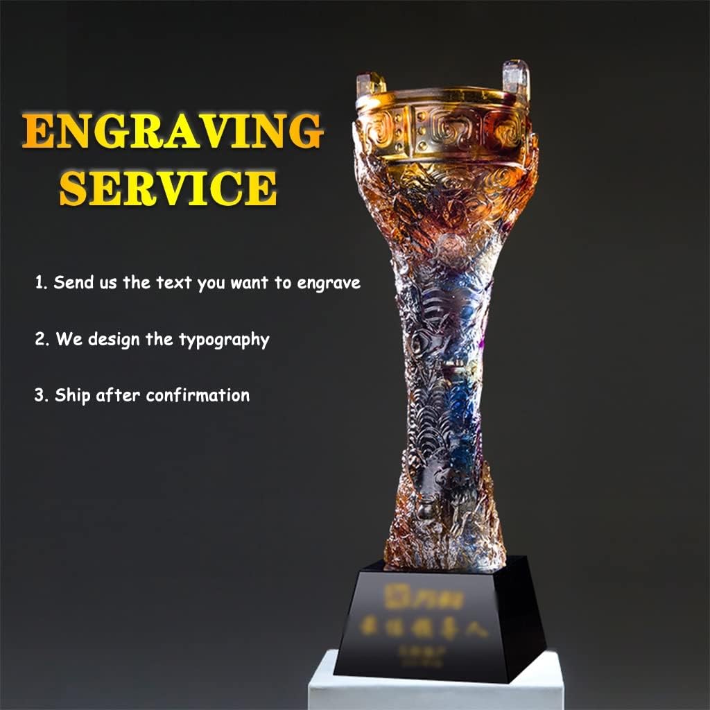 Award Trophies Chinese Tripod Creative Trophy, Ancient Coloured Glaze Trophies, Annual Meeting Custom Awards Cup, Awards Commemoration, Vintage Collectibles (Color : Multi-Colored, Size : 8 * 30cm)