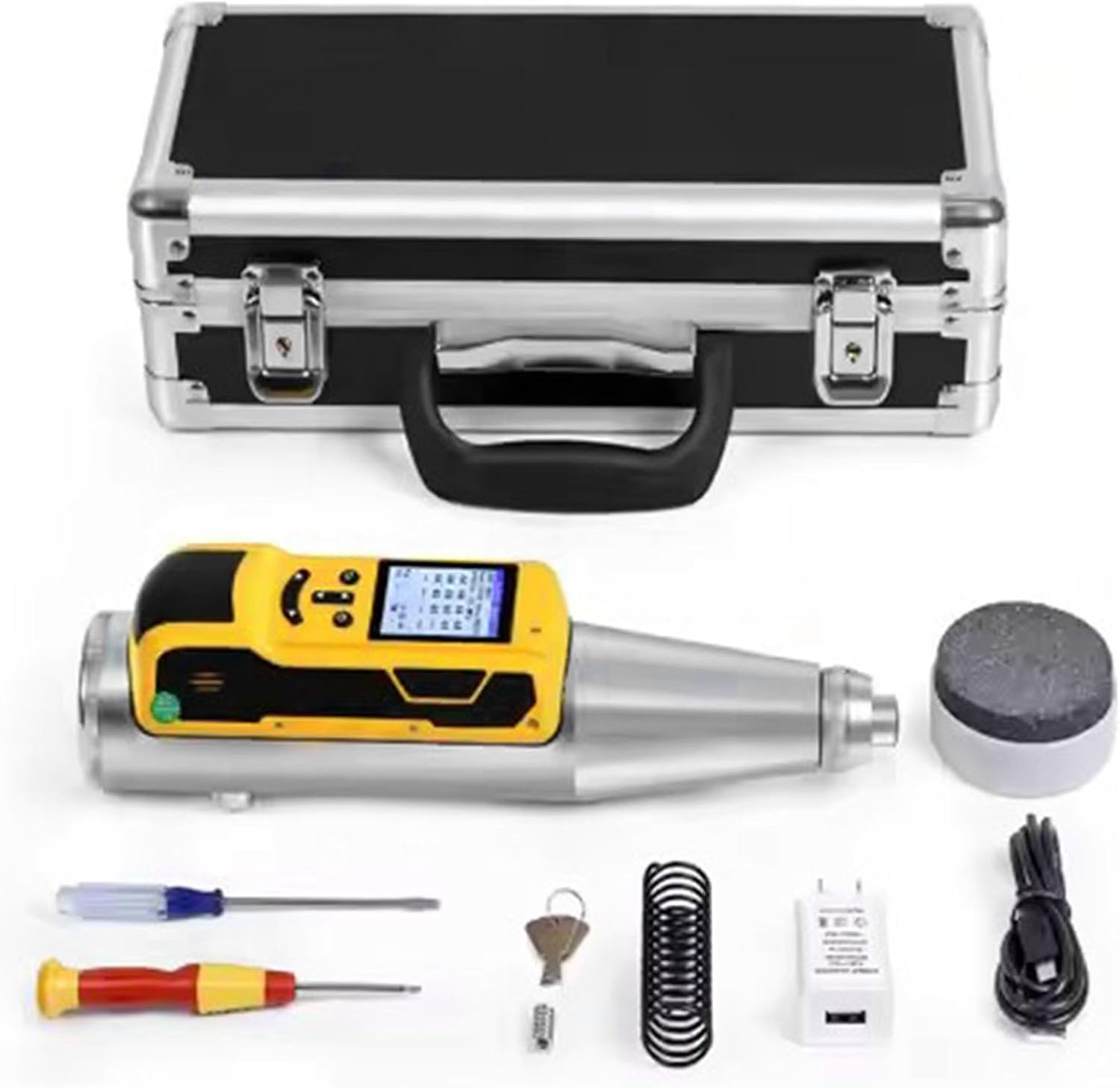 Concrete Rebound Hammer Concrete Rebound Hammer Tester Concrete Hammer Tester Portable Resiliometer Test Meter Tool Concrete Tester Test Scope of 10-60Mpa (1450-8702psi)