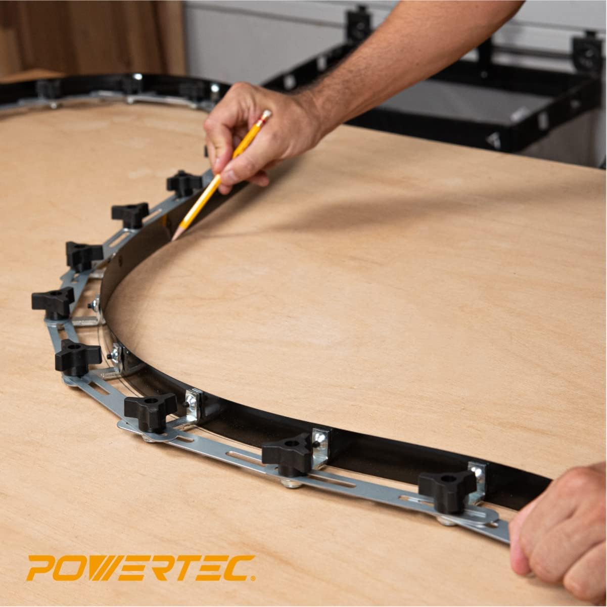 POWERTEC 71800 Flexible Curve Template – Professional Contour Woodworking Tool, 107' and 37'