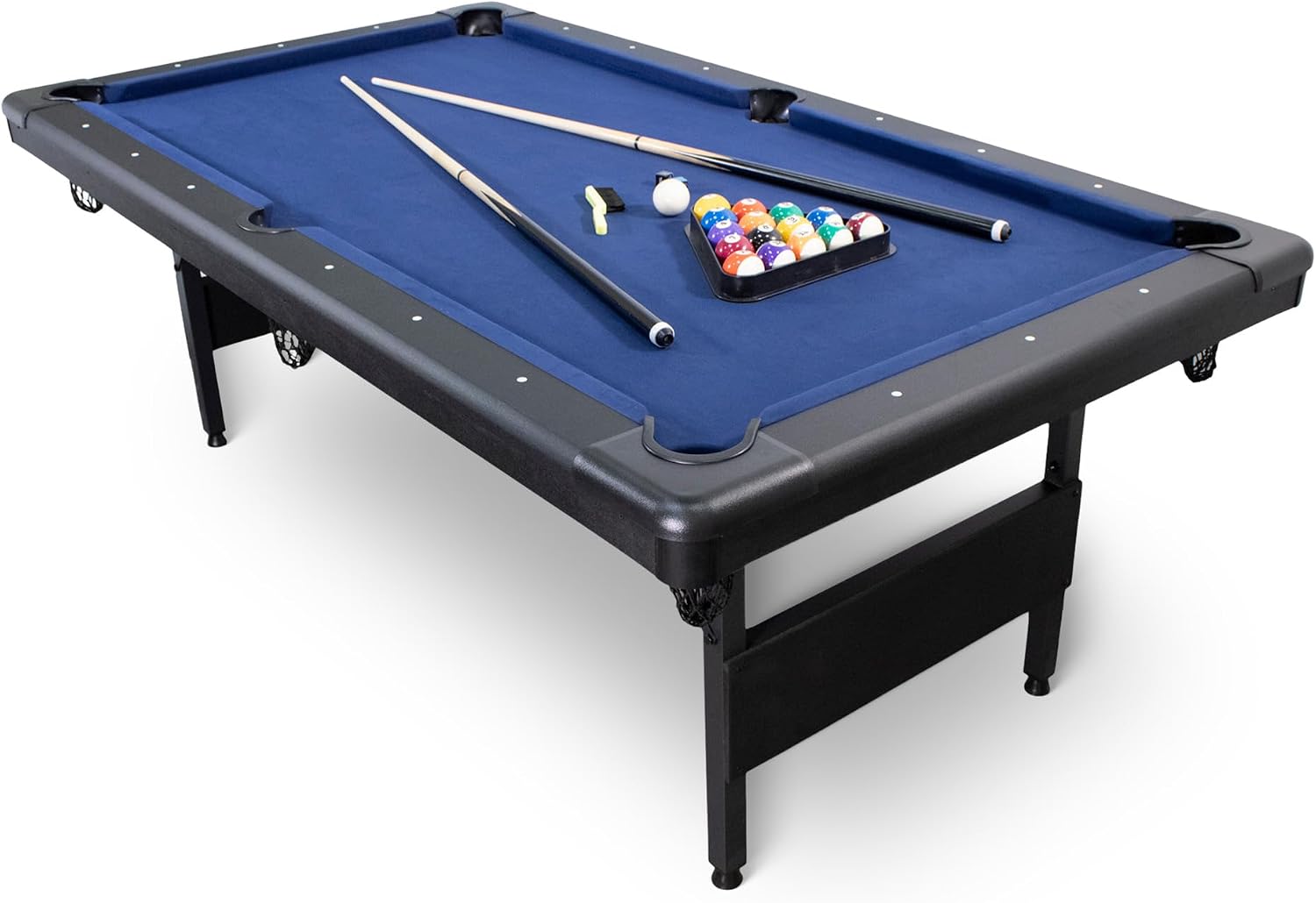 Hathaway Fairmont Folding Pool Table for Family & Home Use Includes Full Set of Billiard Balls, Cues, Chalk, Triangle and Carrying Bag, Portable Space-Saving Table