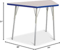 Jonti-Craft Berries 6438JCA003 Trapezoid Activity Tables, A-Height (24'-31' Adjustable Height), 24' x 48', Gray/Blue/Gray