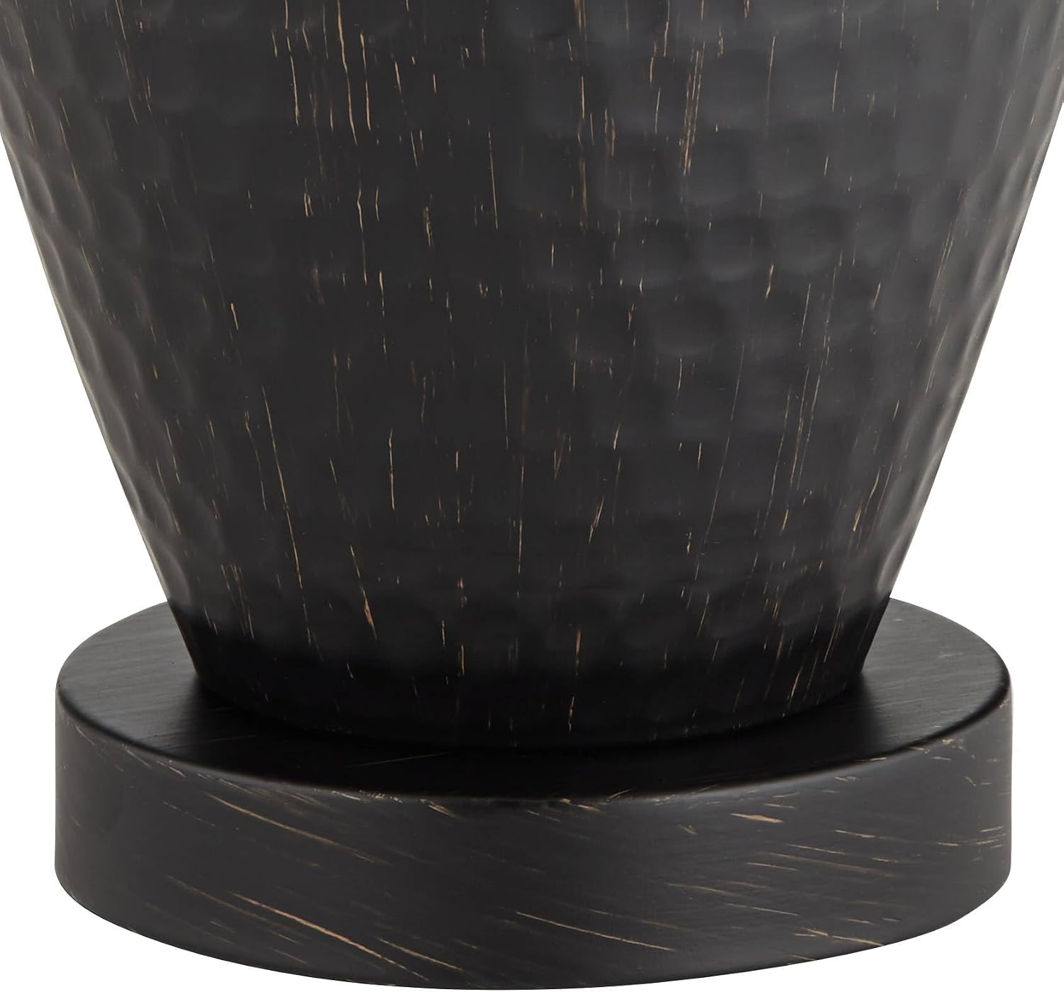 Regency Hill Auburn Modern Rustic Vase-Shaped Table Lamp 25' High Textured Hammered Bronze Brown Metal Natural Linen Empire Shade for Living Room Bedroom House Bedside Nightstand Home Office