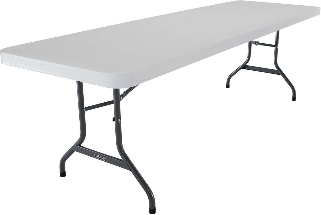 Lifetime 42980 Folding Utility Table , 8 Feet, White Granite, Pack of 4