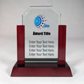 Personalized Jade Acrylic Award- Recognition Award for Employee of the Month, Employee Appreciation, Thank You Gifts, Work Gifts, Custom Trophies for Men (Gateway Jade Clip Corner Glass Award with Rosewood Finish Base)