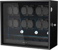 XTELARY Lockable Automatic Watch Winder - 4/6/8/12 Watch Storage, 4 Rotation Modes, Quiet Motor, Backlight