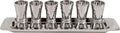 Liquor Cup Set of 6 Hammered Nickel Cone Shaped Designed with Colored Rings (Silver Rings)
