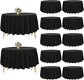 Pesonlook 12 Pack Round Tablecloth 120inch-Black Polyester Washable Fabric Round Table Cover Black Tablecloth for Wedding/Party/Banquet/Dining/Buffet Table(Black/120 Inch)