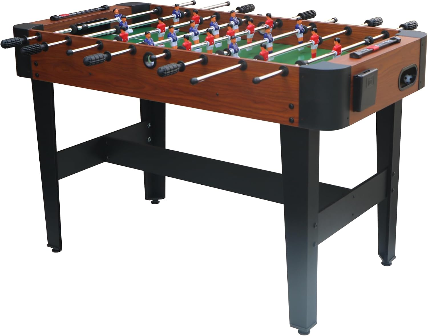 48'' Soccer Table, Large Size Foosball Game Table for Adult, Football Table with Cup Hloders & Sturdy Leg for Game Rooms & Parties, Classic Brown