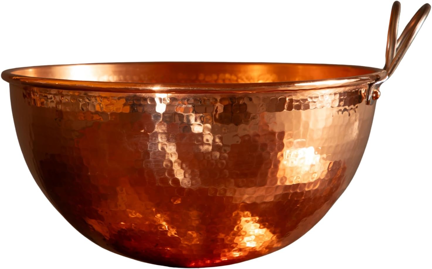 Sertodo Solid Copper Mixing Bowl | 2.5 qt, 10-inch Diameter | 100% Pure Hammered Copper Bowl for Kitchen, Baking & Cooking | Large Mixing Bowls for Whisking, Beating & Serving