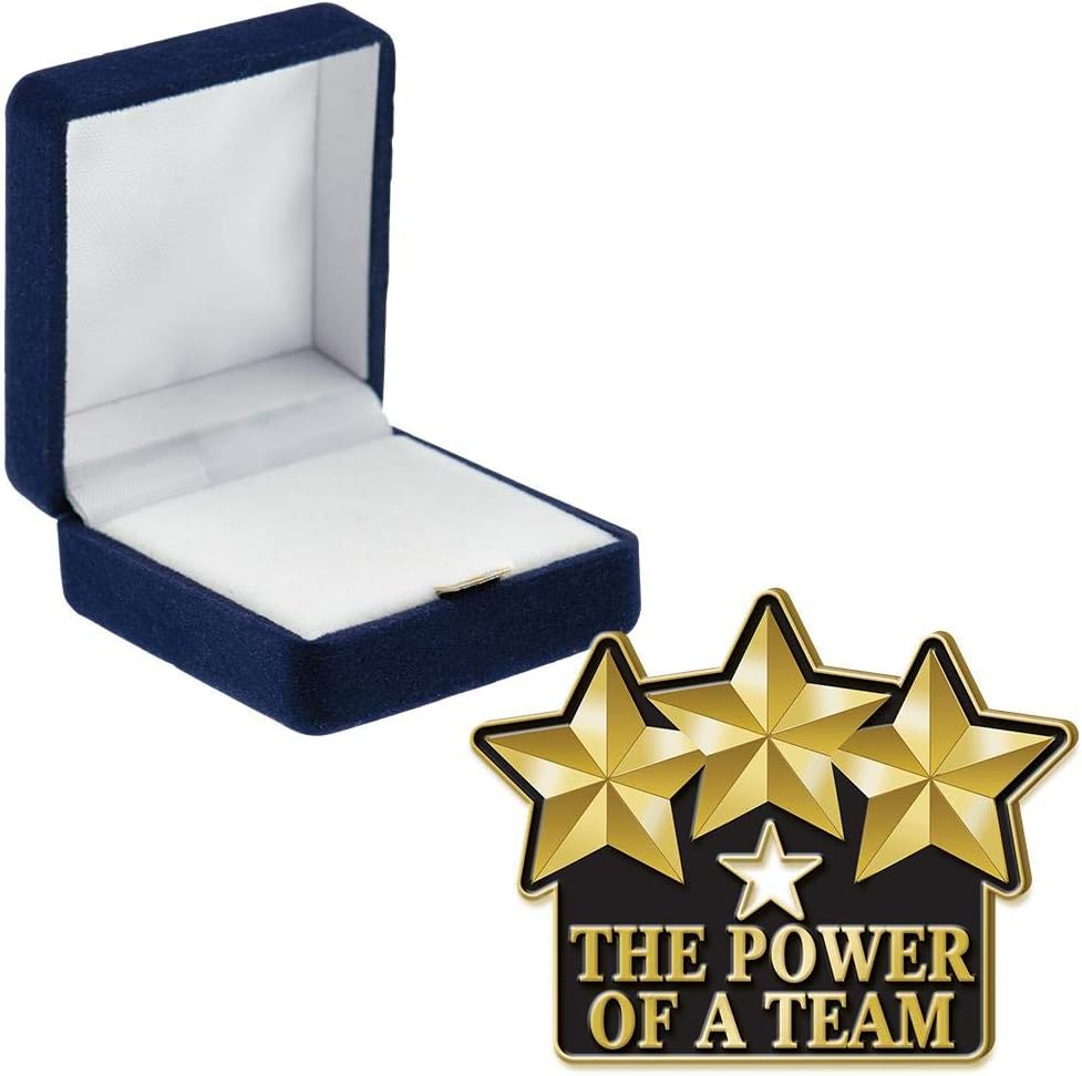 Crown Awards The Power of A Team Star Pins, The Power of A Team Star Pin with Blue Velvet Presentation Case, Prime