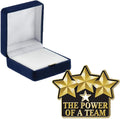 Crown Awards The Power of A Team Star Pins, The Power of A Team Star Pin with Blue Velvet Presentation Case, Prime