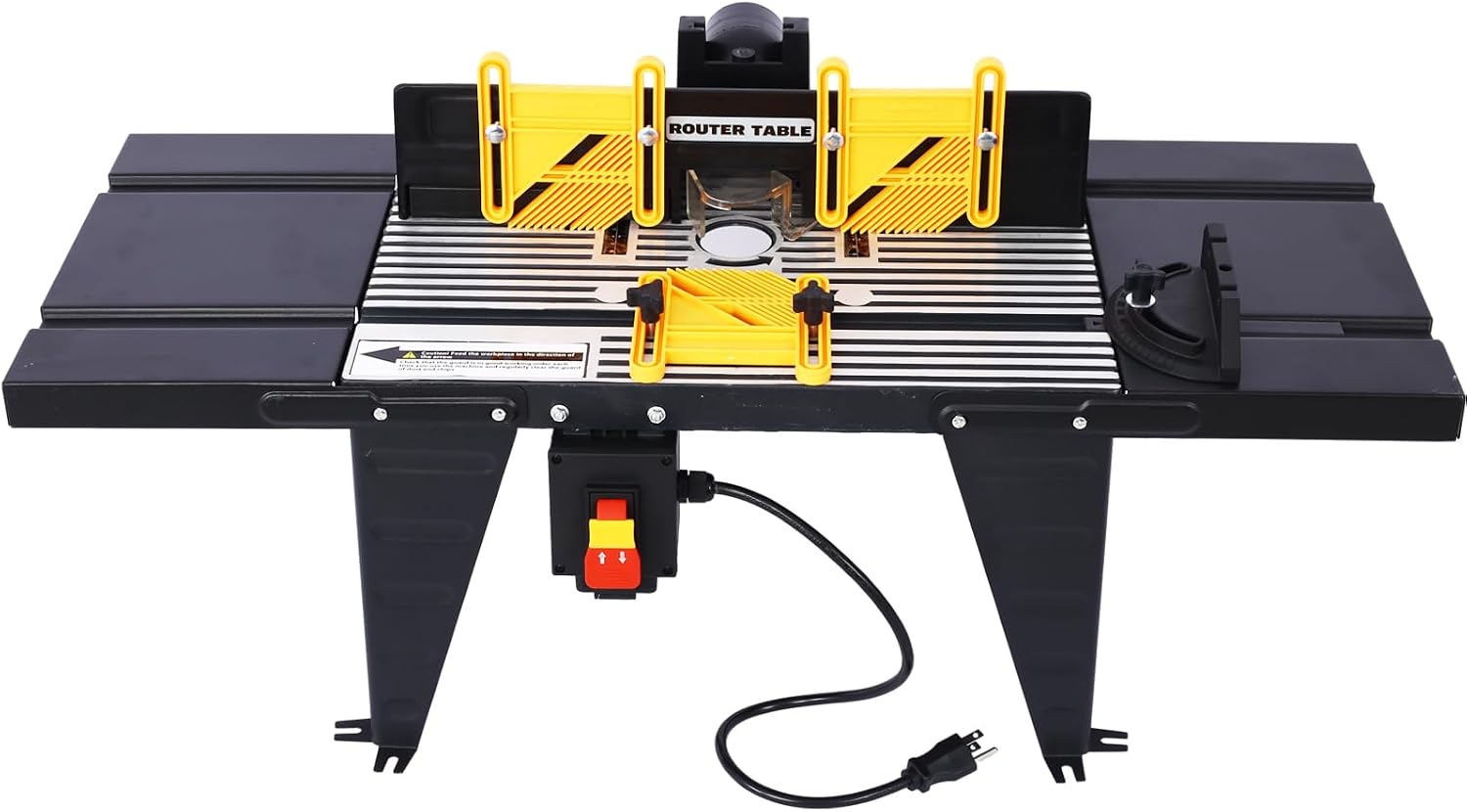 Electric Benchtop Router Table, Heavy-Duty Woodworking Tool with Steel Stands & Aluminum Milled Table, Workbench for Precision Woodworking Tasks