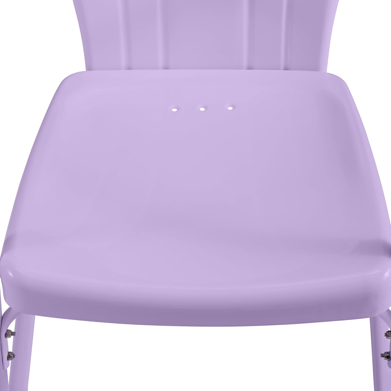 Crosley Furniture Tulip 5-Piece Outdoor Dining Set for 4, Vintage Retro Metal Round Patio Table and Chairs, Lavender Gloss/White Satin