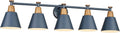 FEMILA 5 Light Bathroom Vanity Light, 37.4' Bathroom Lighting Fixtures Over Mirror, Blue Finish, E26 Base, 4FG59B-5W Blue