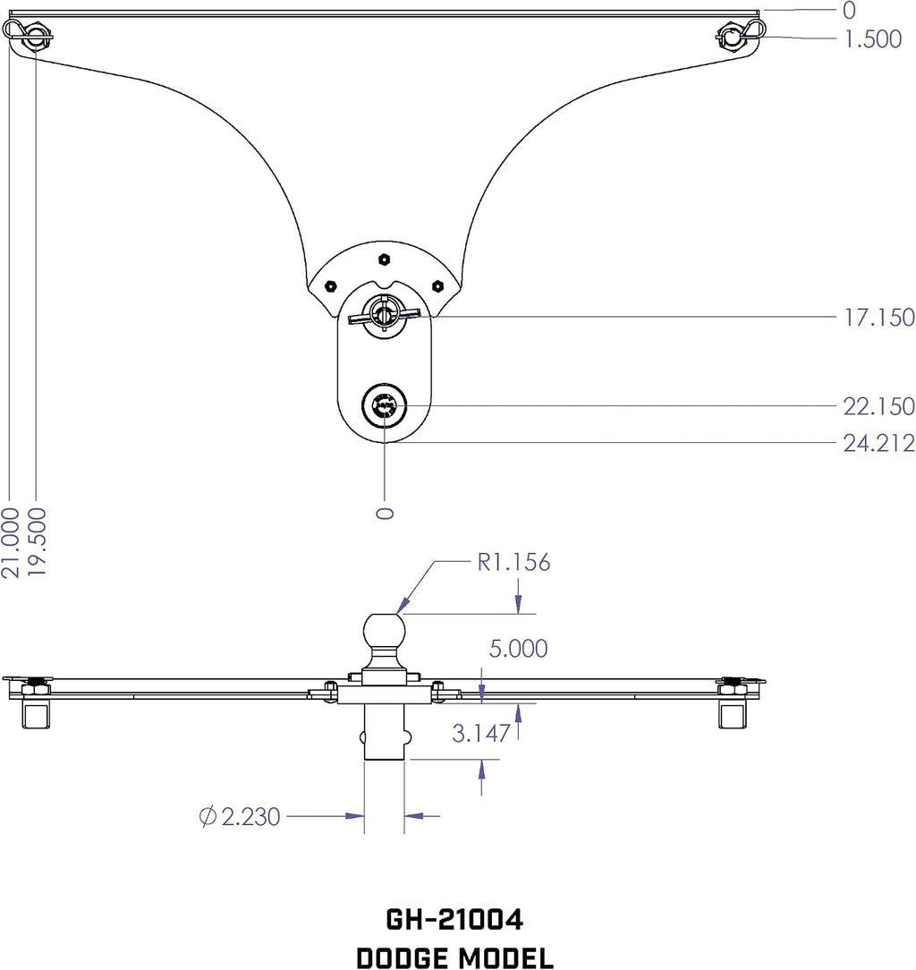 GEN-Y Hitch GH-21004 GoosePuck 5' Offset Ball-Puck Mount for Dodge 25K Towing (with STD Ball Assy and 101571)