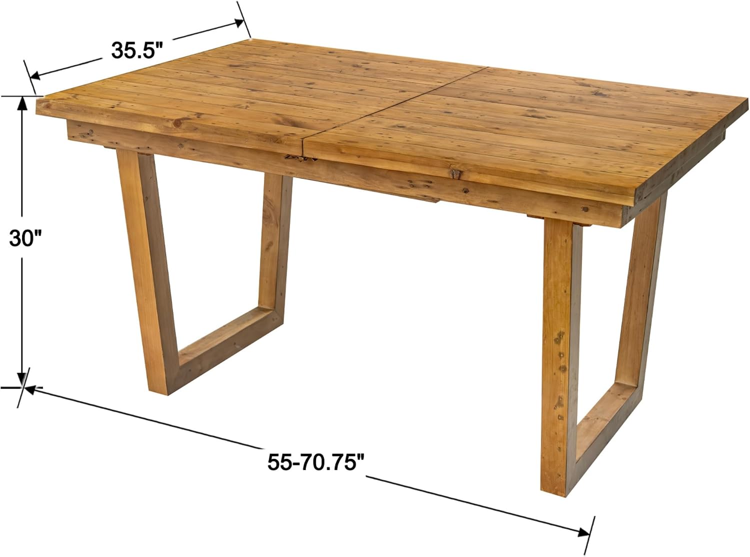 55-70.5' Extendable Dining Table Pine Expandable Dining Room Table for 4 6 8 People Large Rectangle Table Space Saving for Dining Room Living Room Home Office, Brown